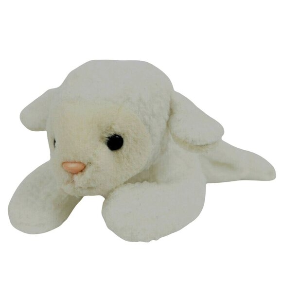 Vintage 90s TY Beanie Babies Fleece Sheep 7 inch Plush Lamb Stuffed Animal Toy - Picture 1 of 8